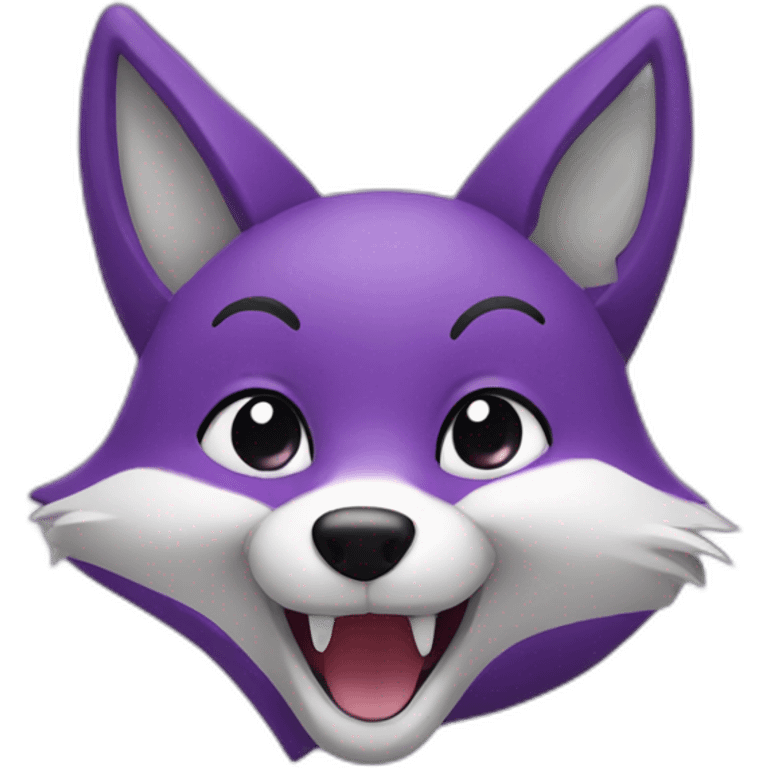 a purple fox with a big smile emoji