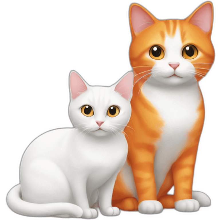 white cat and orange cat emoji