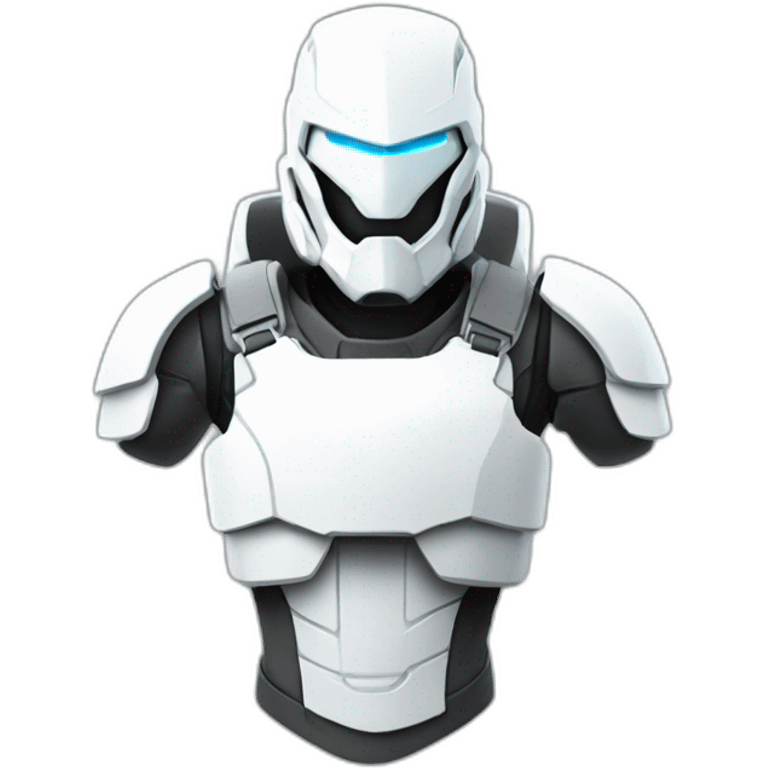 futuristic white Phantom squad Infiltration armored breastplate arms emoji