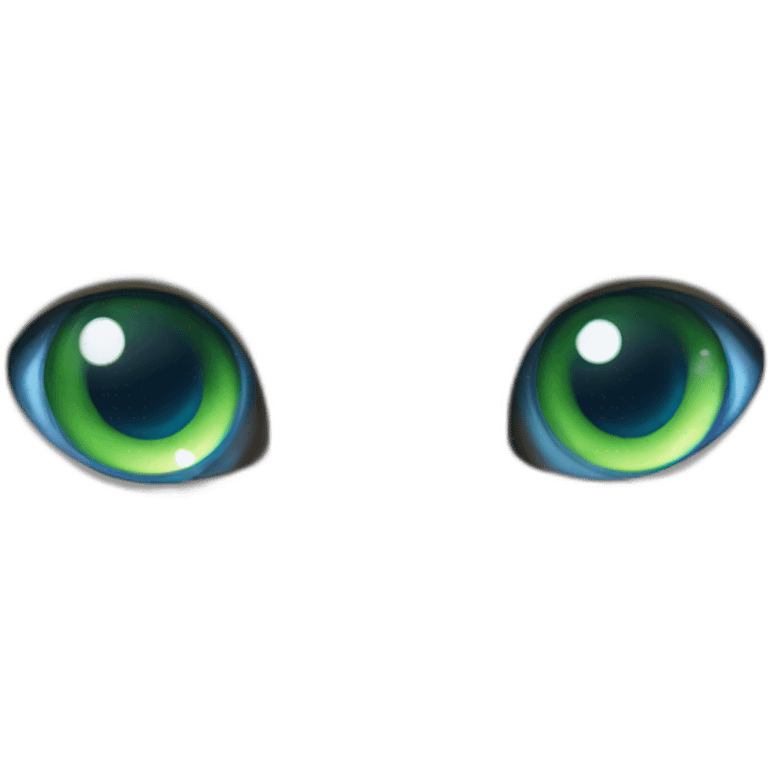 White cat has green eye and blue eyes emoji