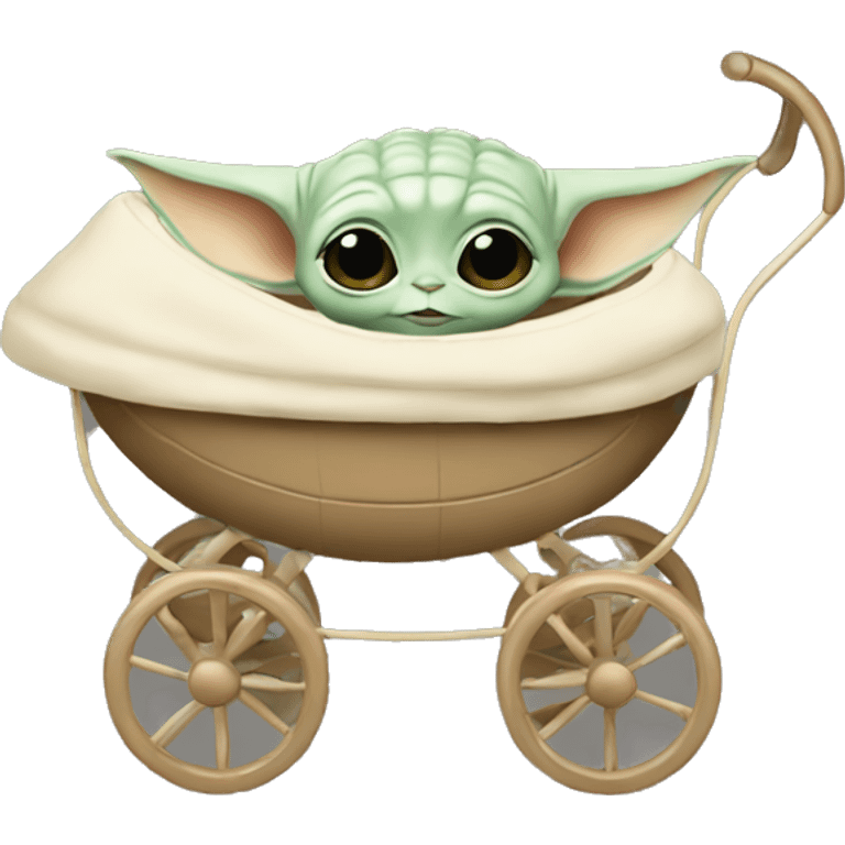 grogu baby yoda in hovering pram emoji