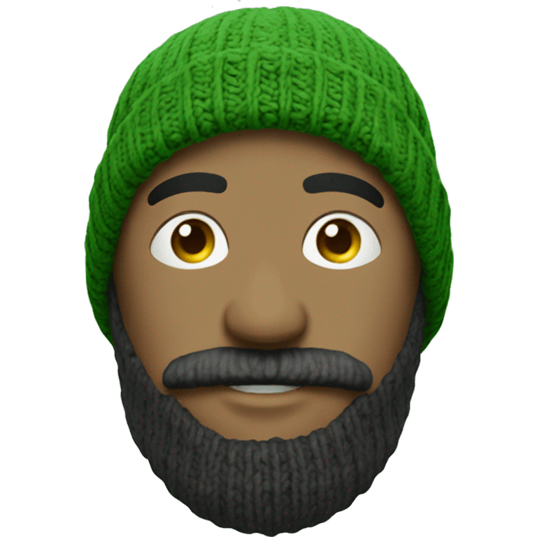 no beard green beanie knit alone emoji