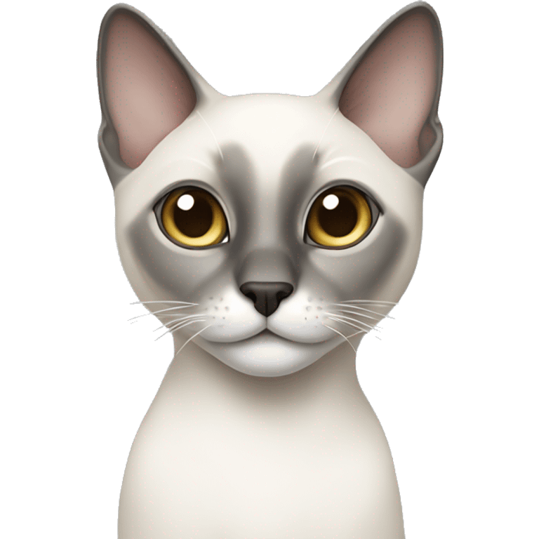 grey and white siamese cat emoji