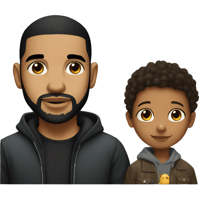 Drake and a kid emoji