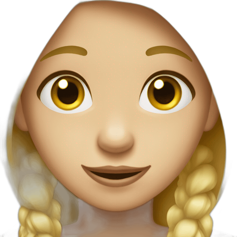 blond girl with gorilla emoji