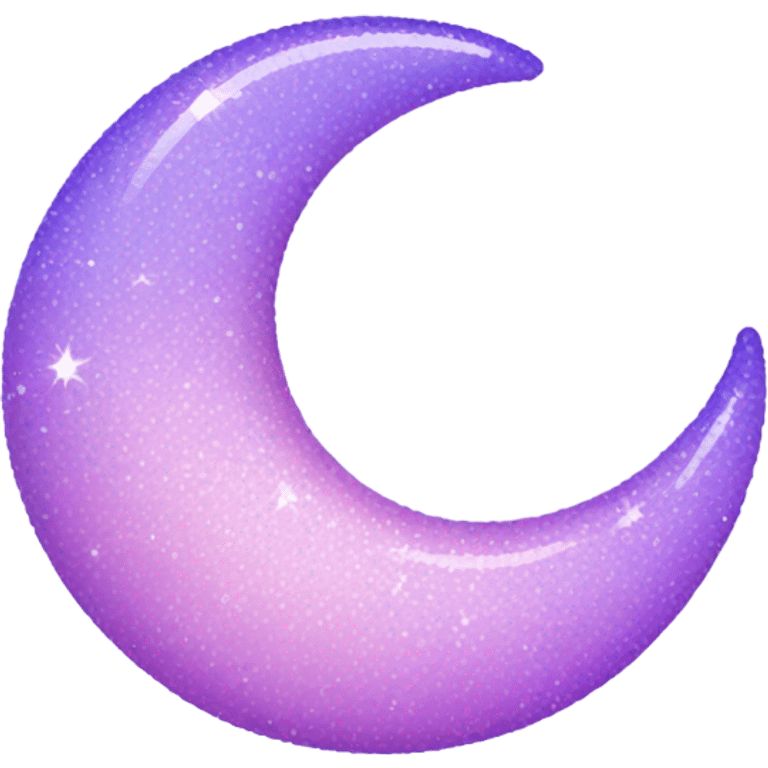 Sparkly glossy Pastel lilac-gradient crescent emoji