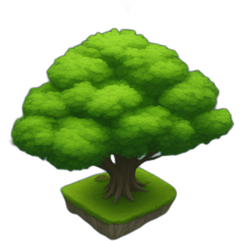 Tree as seen from the sky, looked down from the top, simplified and photorrealistic emoji