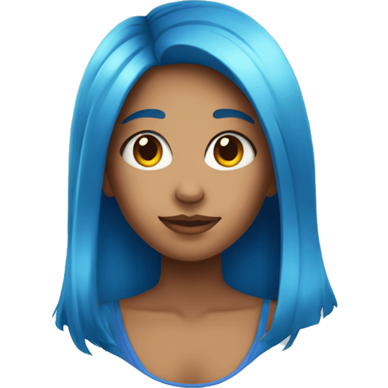 a girl with blue hair emoji