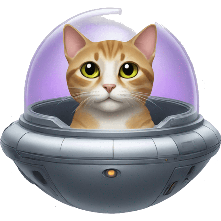 cat on alien spaceship emoji