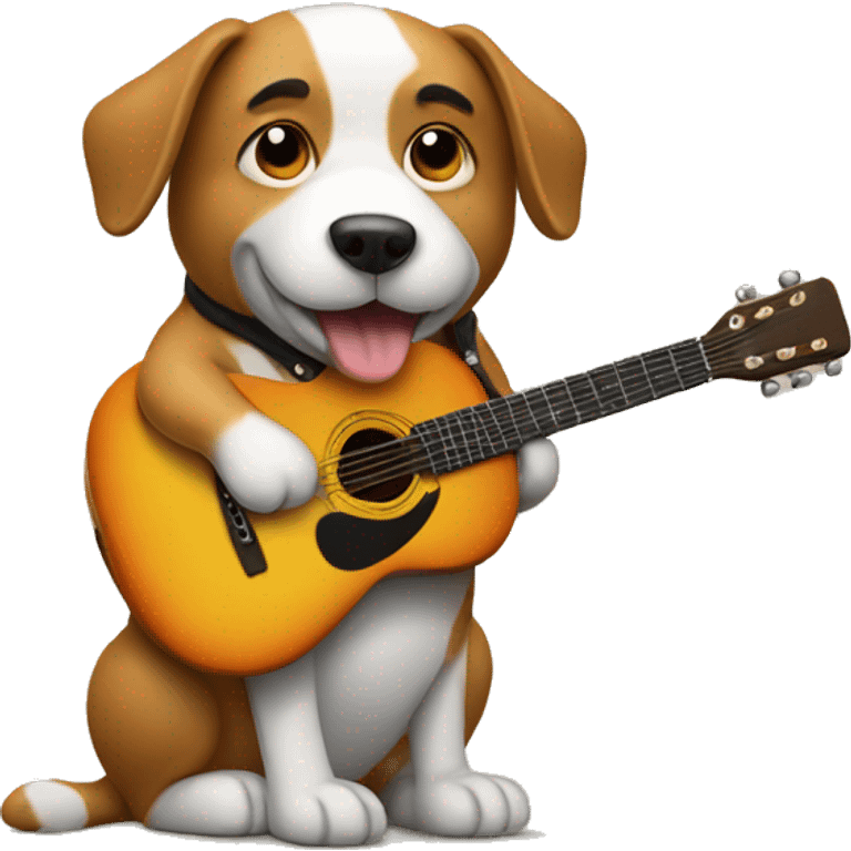 Dog playing a guitar emoji