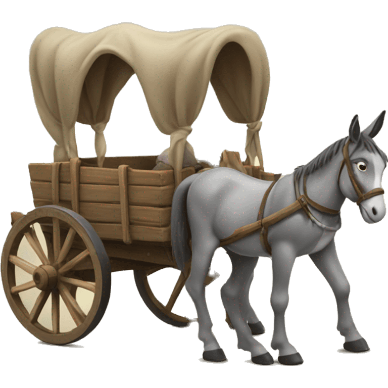 wagon with donkey in the front emoji