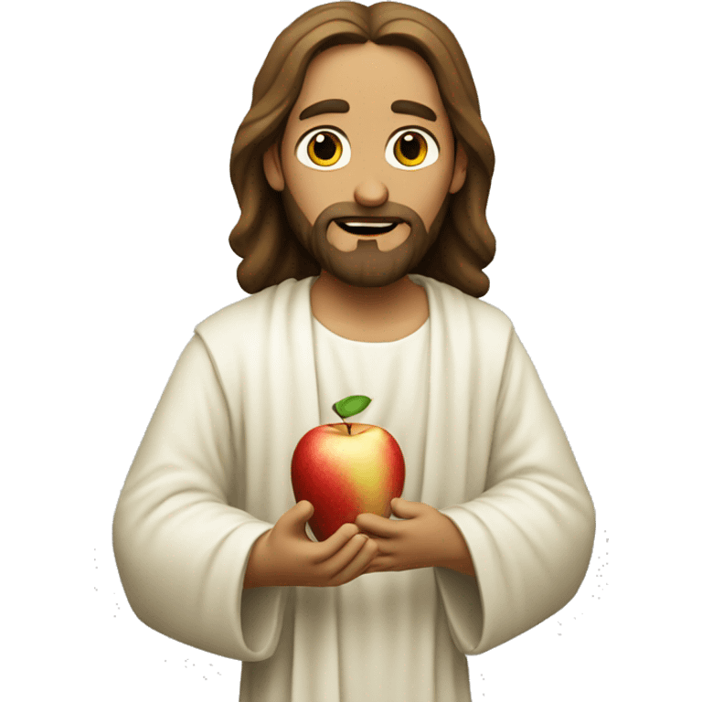 Jesus eat apple emoji