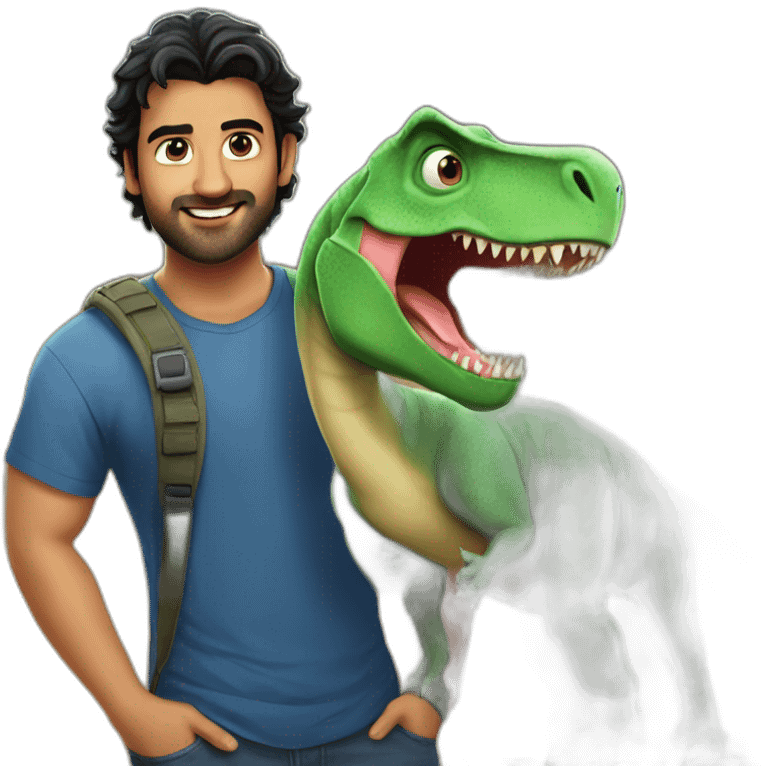 Prabhas with dinosaur emoji