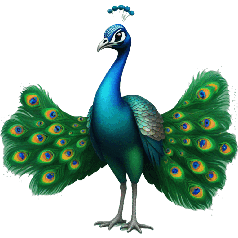 Confident peacock emoji