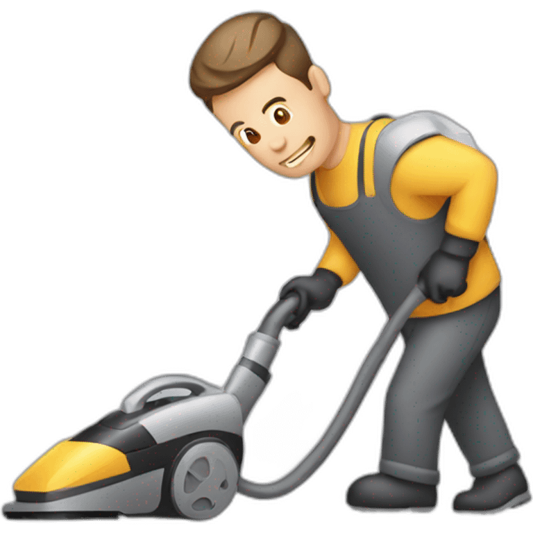 Man using vacuum cleaner emoji