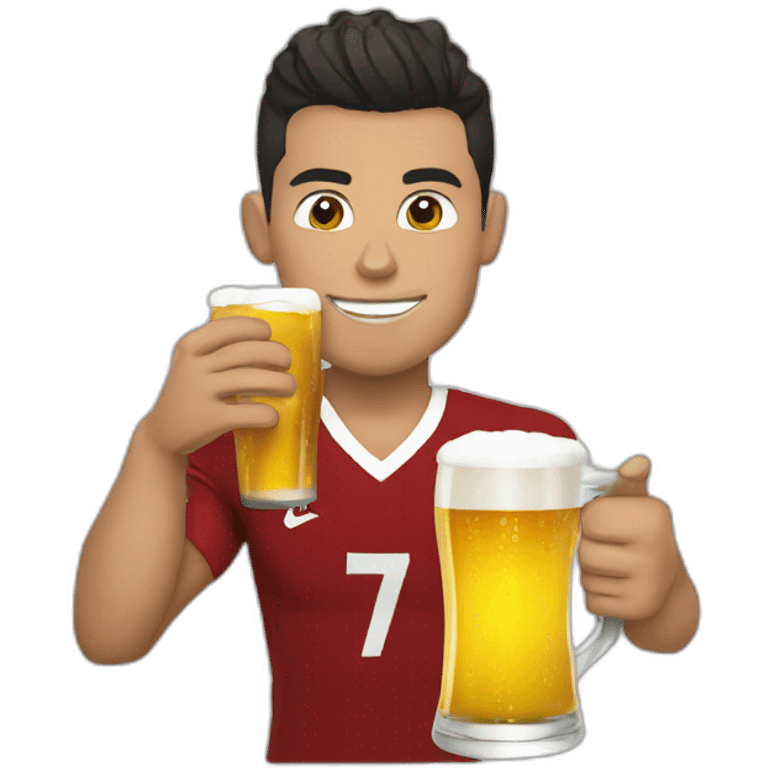 Cristiano Ronaldo with beer emoji