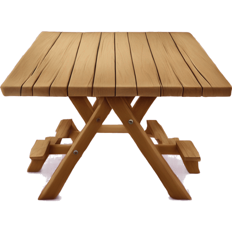 Realistic wood picnic table with hot pink and white checkered table cloth over the table. emoji