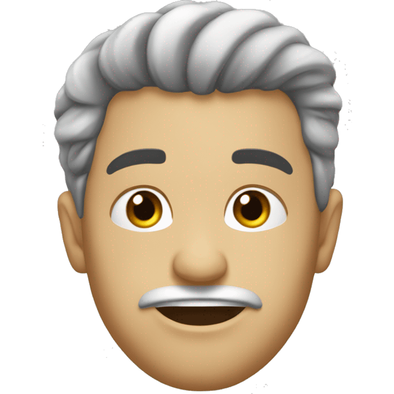 Gordo blanco con cabello negro peinado de lado emoji