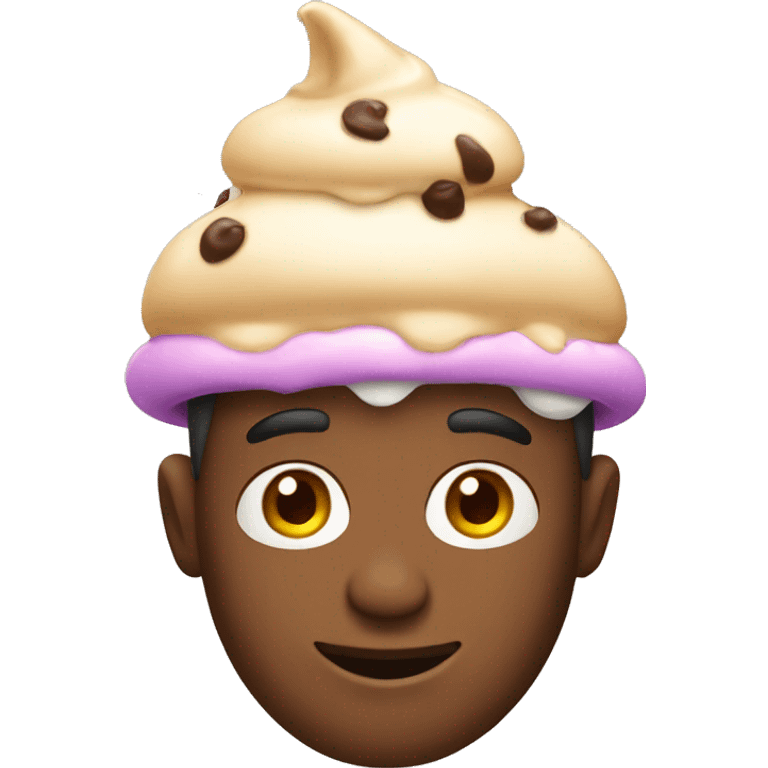 Man wearing a ice cream hat emoji