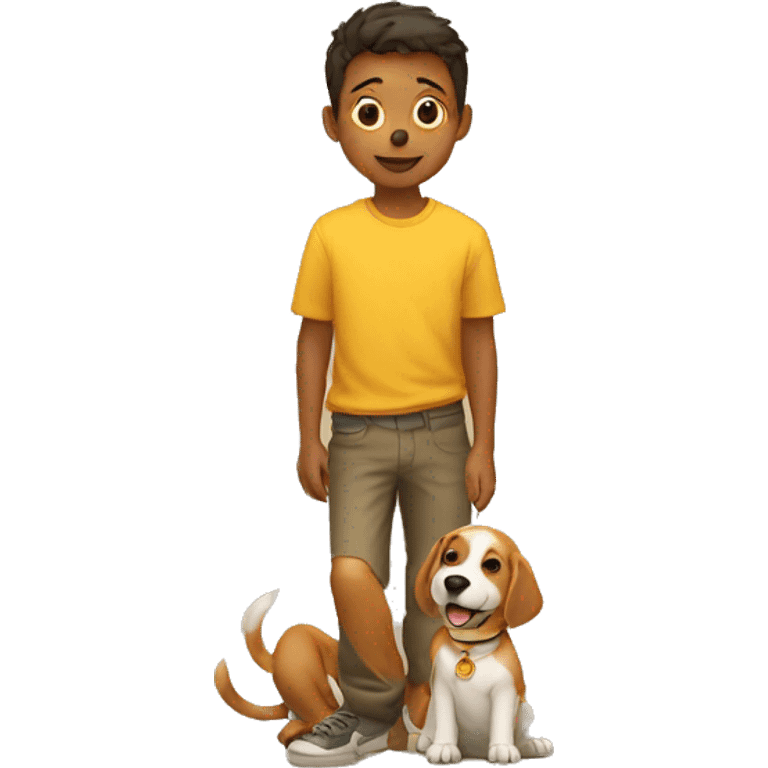 Dog with a little boy emoji