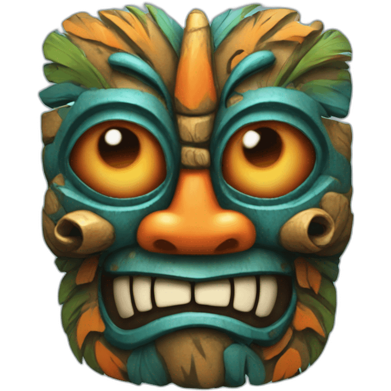 Tiki with colors blue and orange-butterfly-tornado-fun-love-eyelasch emoji