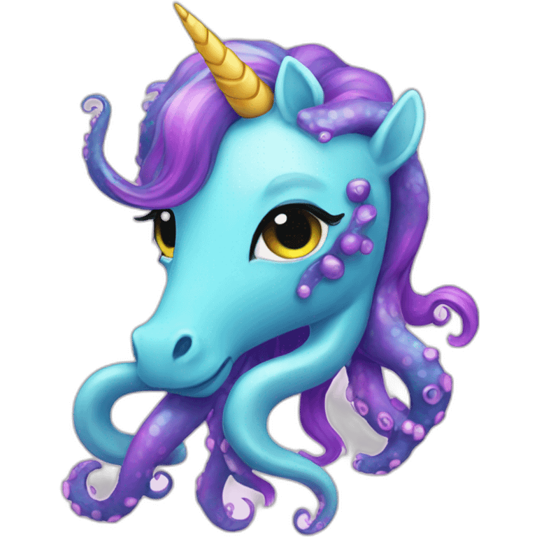 octopus unicorn colorfull hair emoji