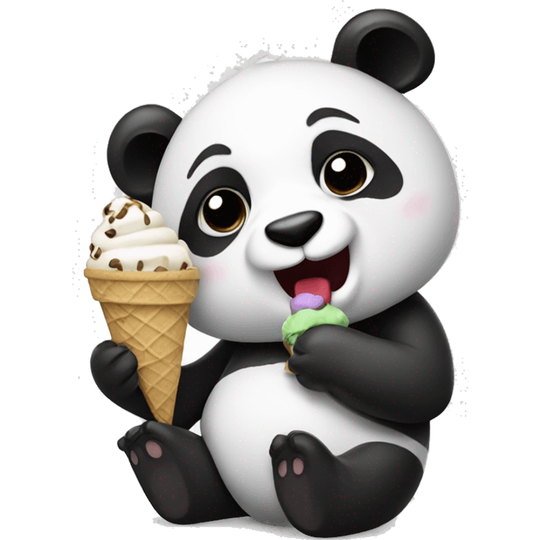 Panda eating ice cream emoji