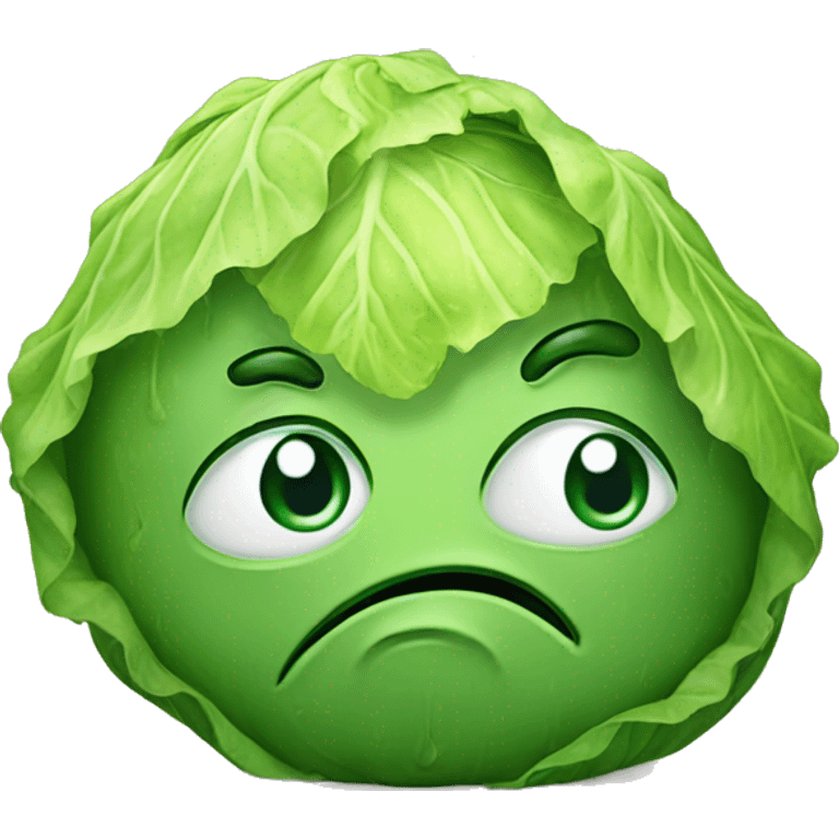 Sad cabbage crying tears emoji