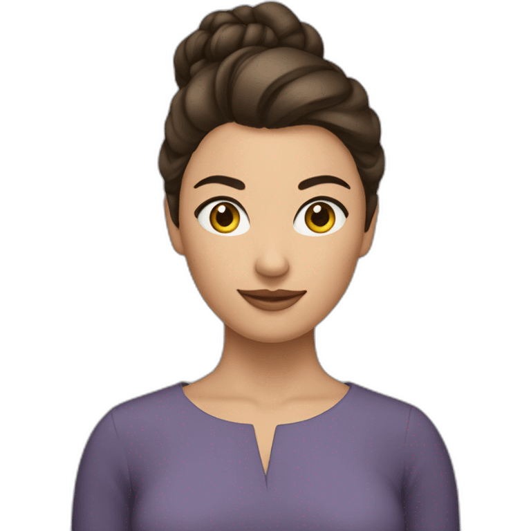 femme brune avec un chignon et les sourcils froncés emoji