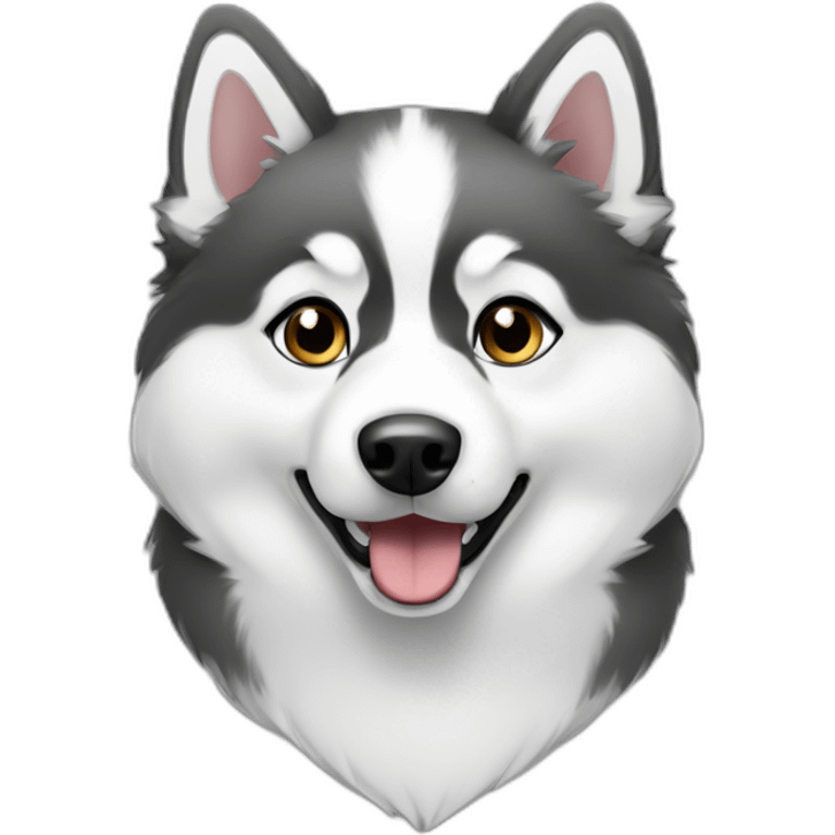 pomsky-black-and-white emoji