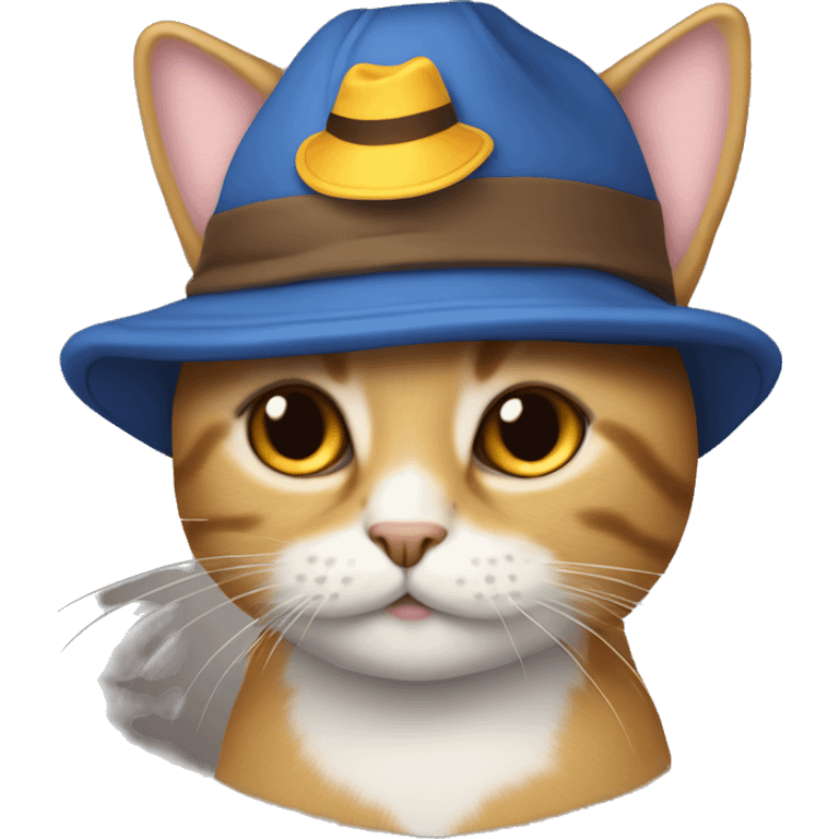 gato usando un gorro emoji