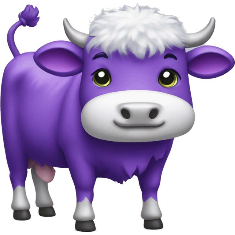 Fluffy purple cow emoji