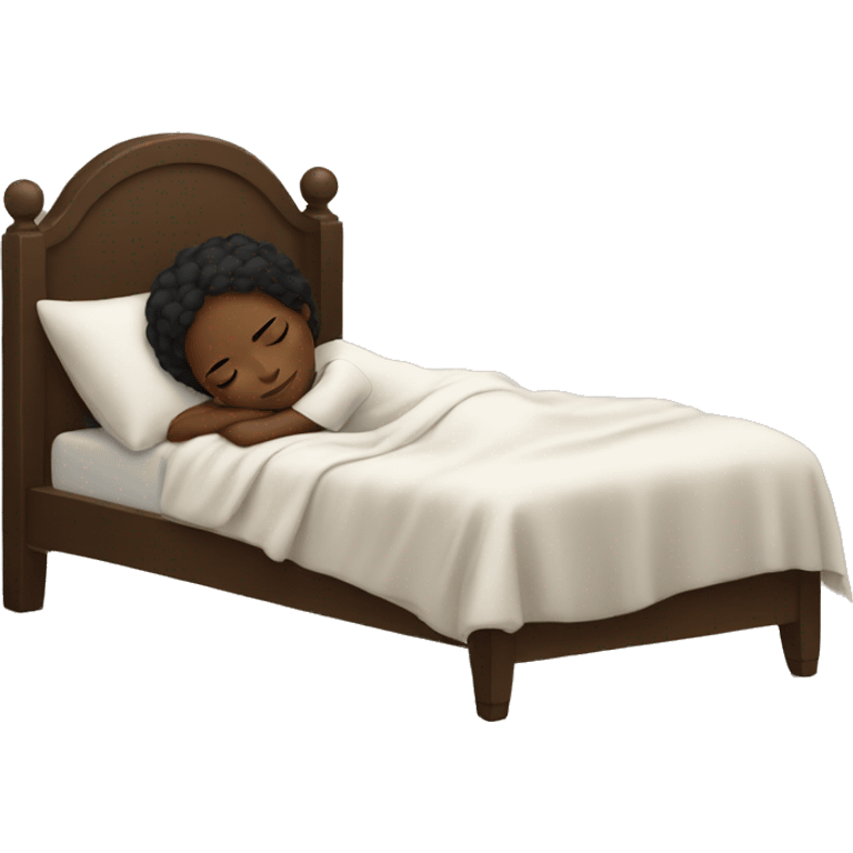 Black girl sleeping in bed emoji