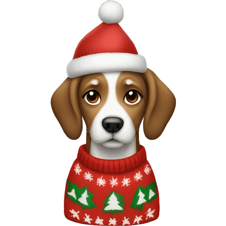 Dog wearing a Christmas pullover  emoji