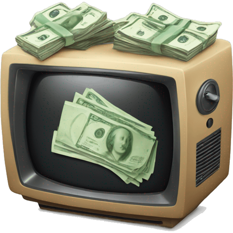 tv with money emoji