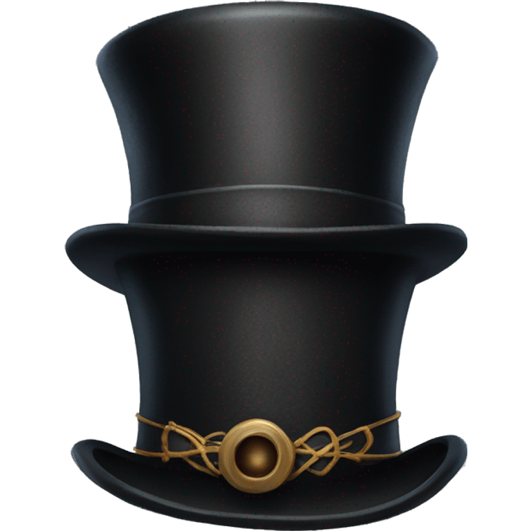 Realistic black voodoo top hat. emoji