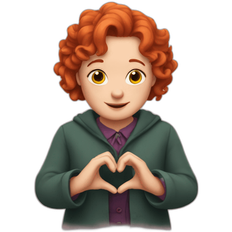 molly weasley making a heart with his hands emoji