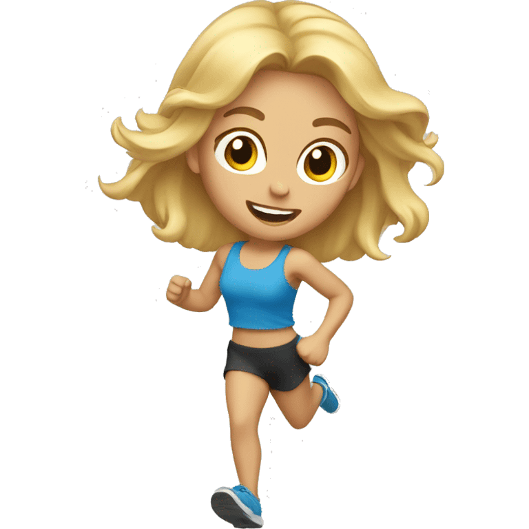 A blonde girl running emoji