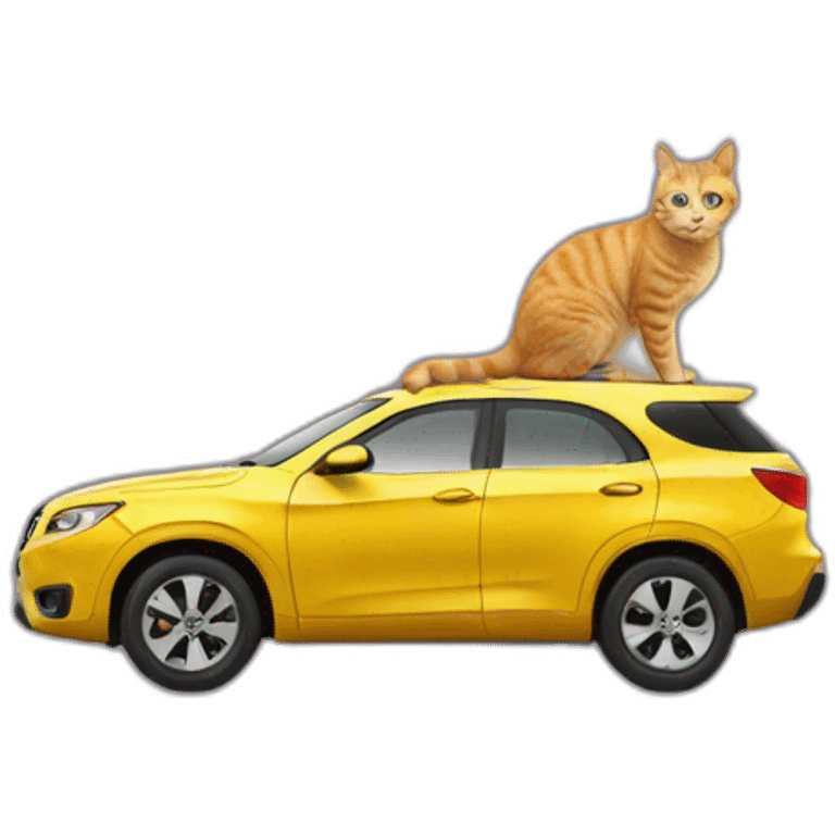 car above a cat emoji