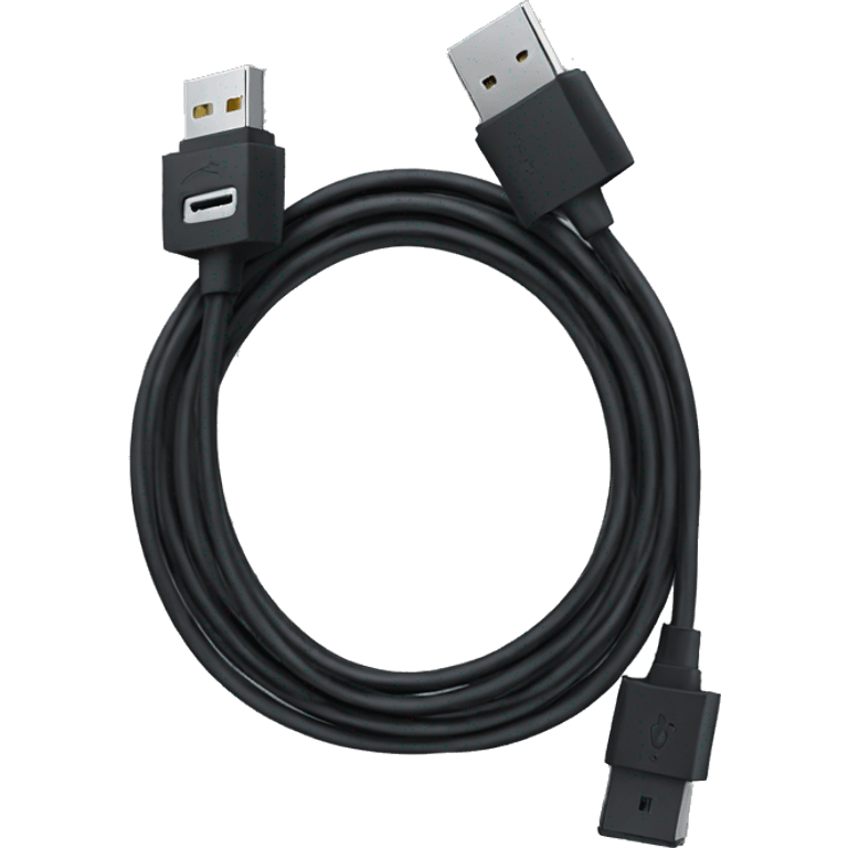 Black usb cable emoji