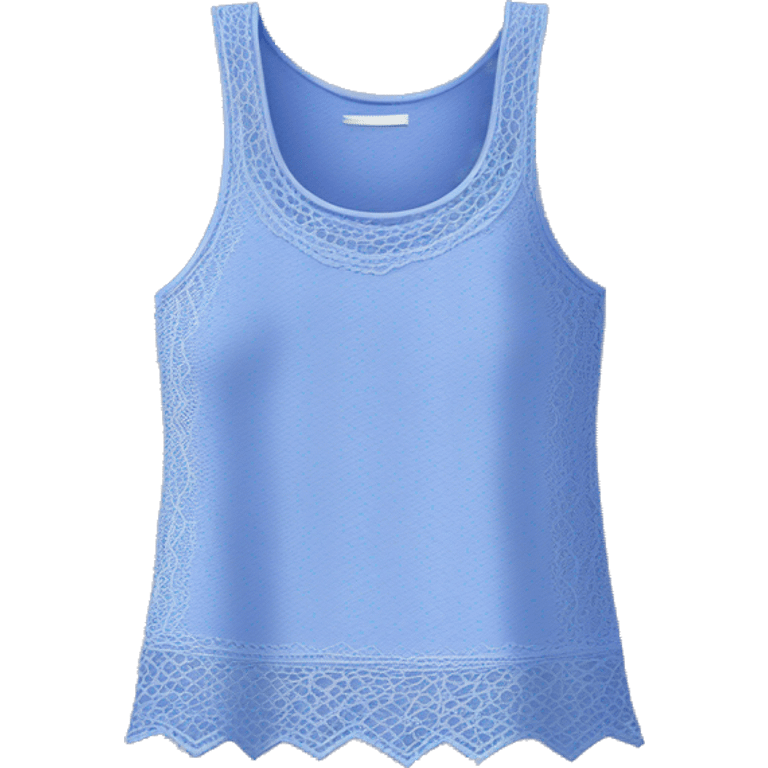 Realistic isolated periwinkle lace tank top. emoji