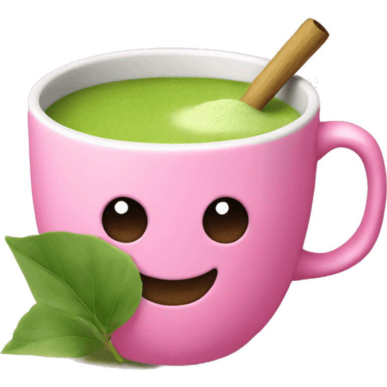 Matcha in a pink mug emoji