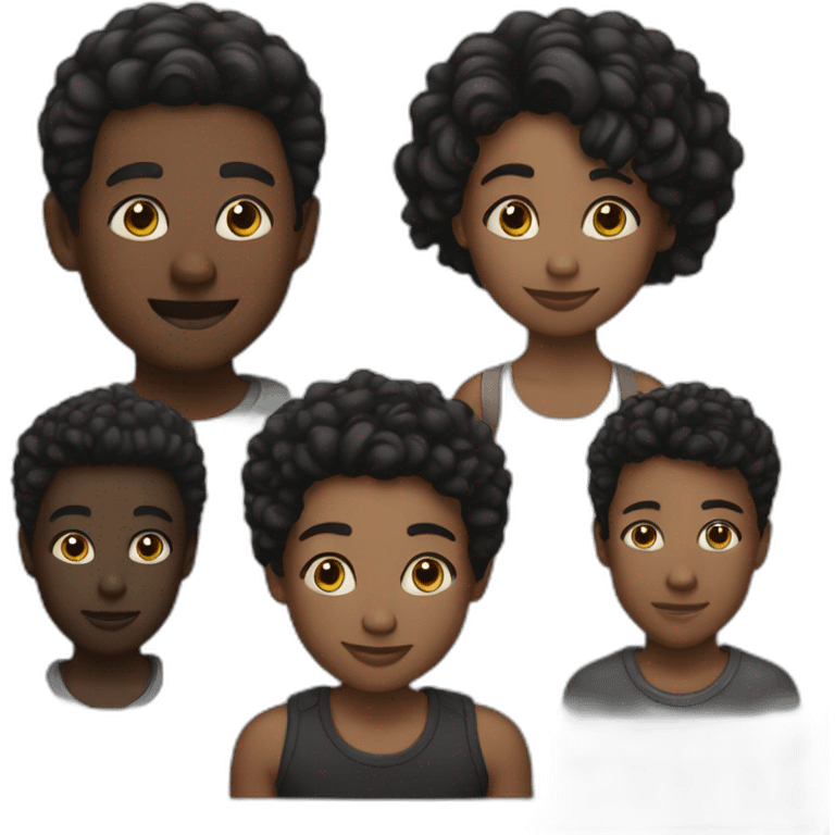 8 blacks guys and 1 girl emoji