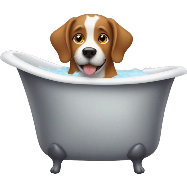 A dog in a bath tub emoji