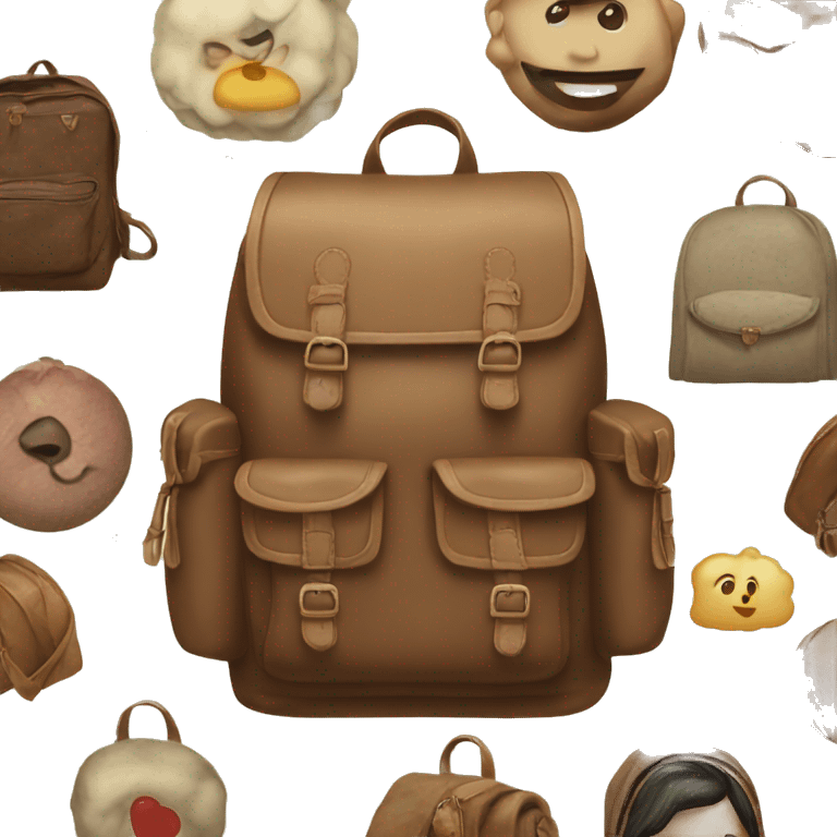 vintage backpack for girls emoji