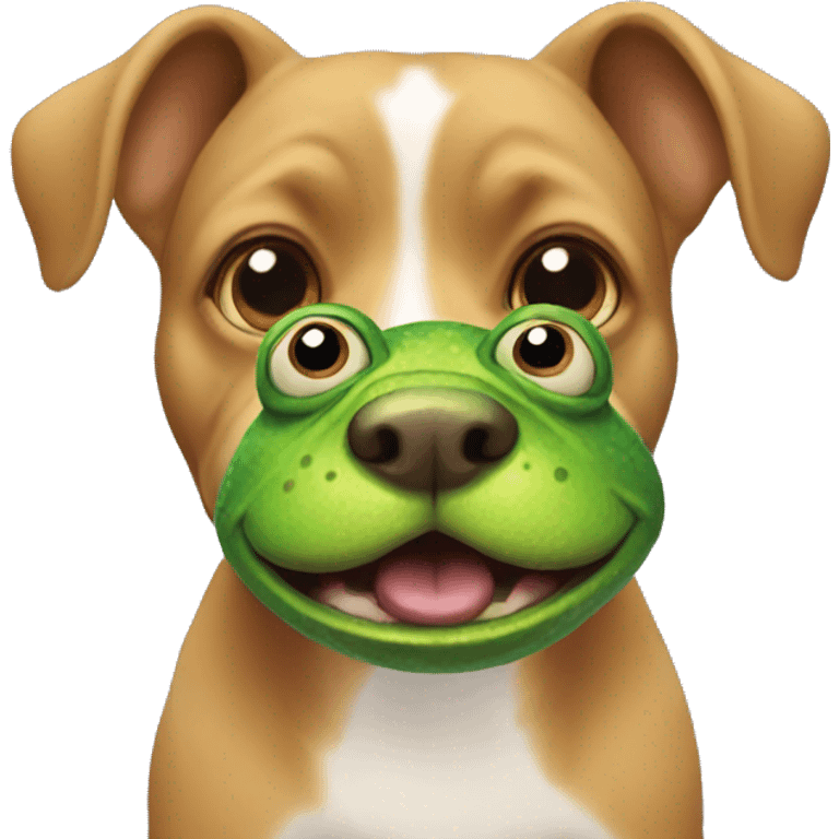 Dog with frog head emoji