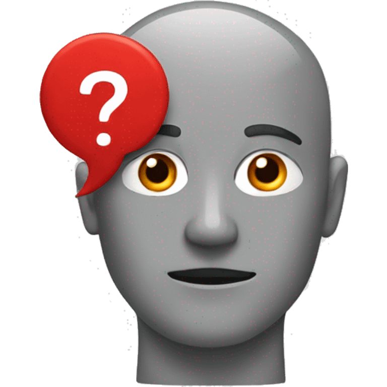 The head of a man with a red question mark instead of a face  emoji