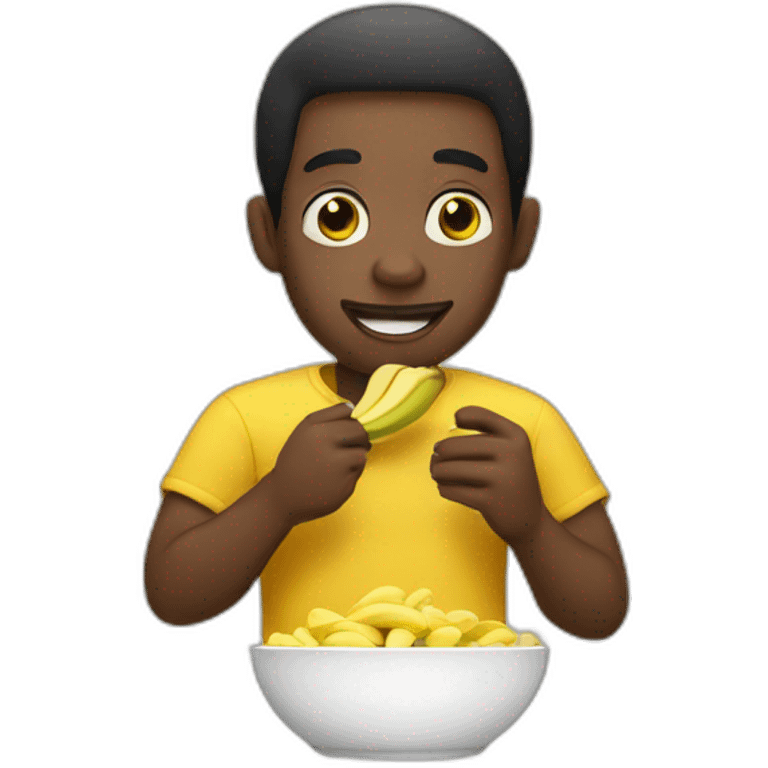 Black man eating banana emoji