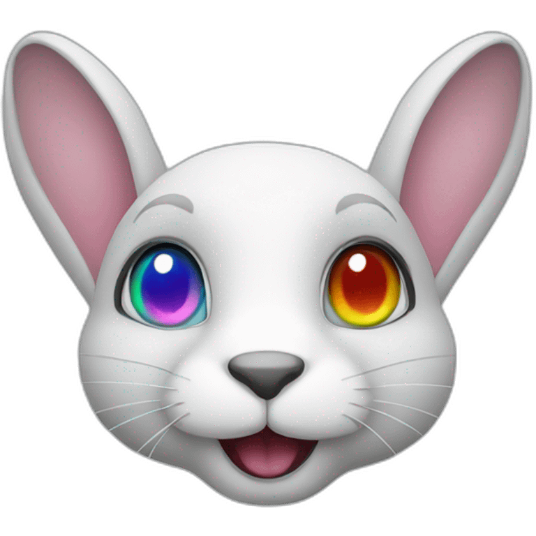 Rabbit rainbow face emoji