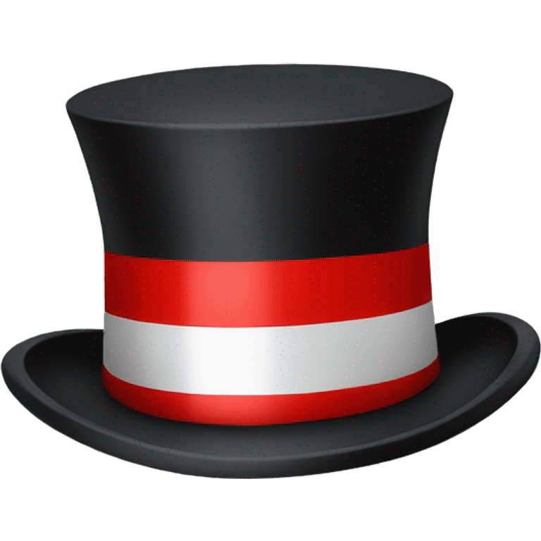 white top hat with red stripe emoji